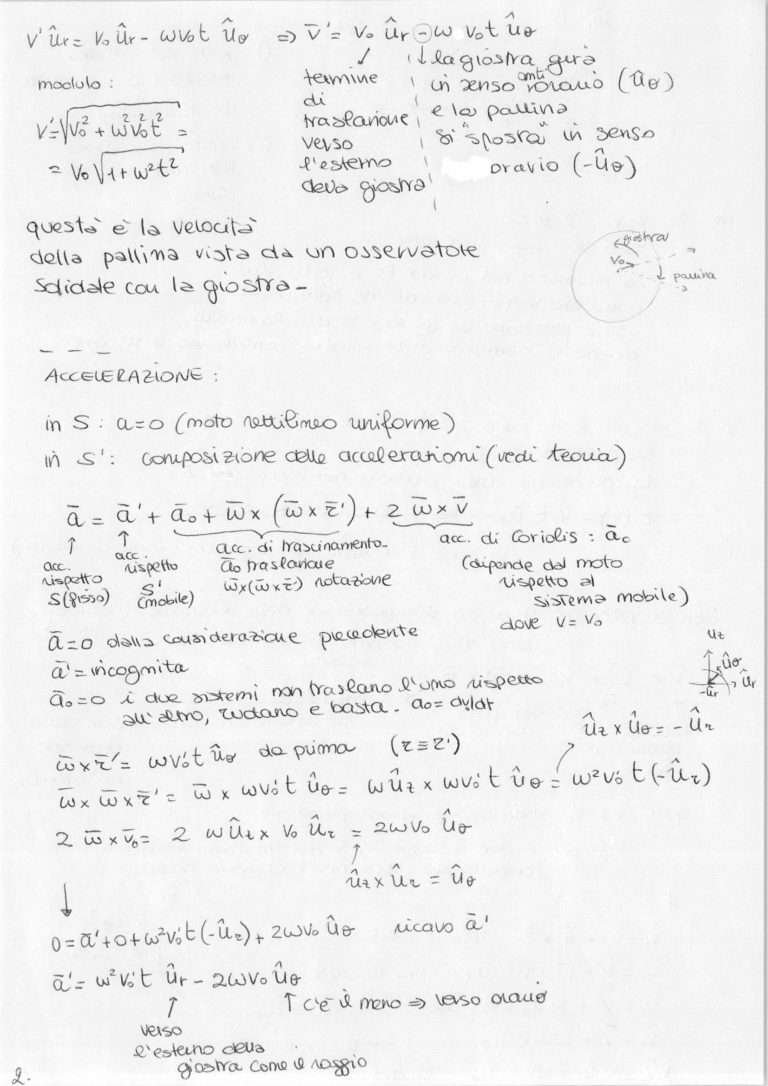 Cinematica Esercizio Matepratica