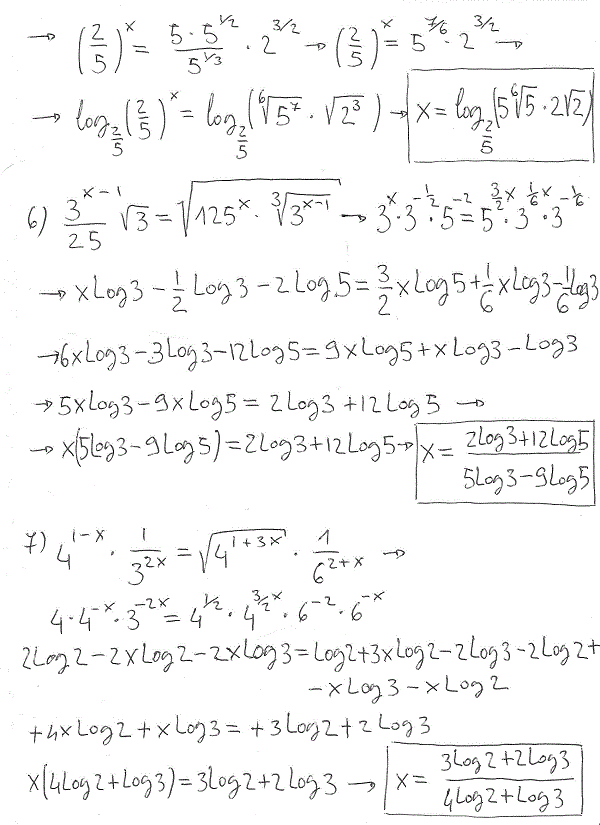 Equazioni esponenziali con logaritmi 1 b